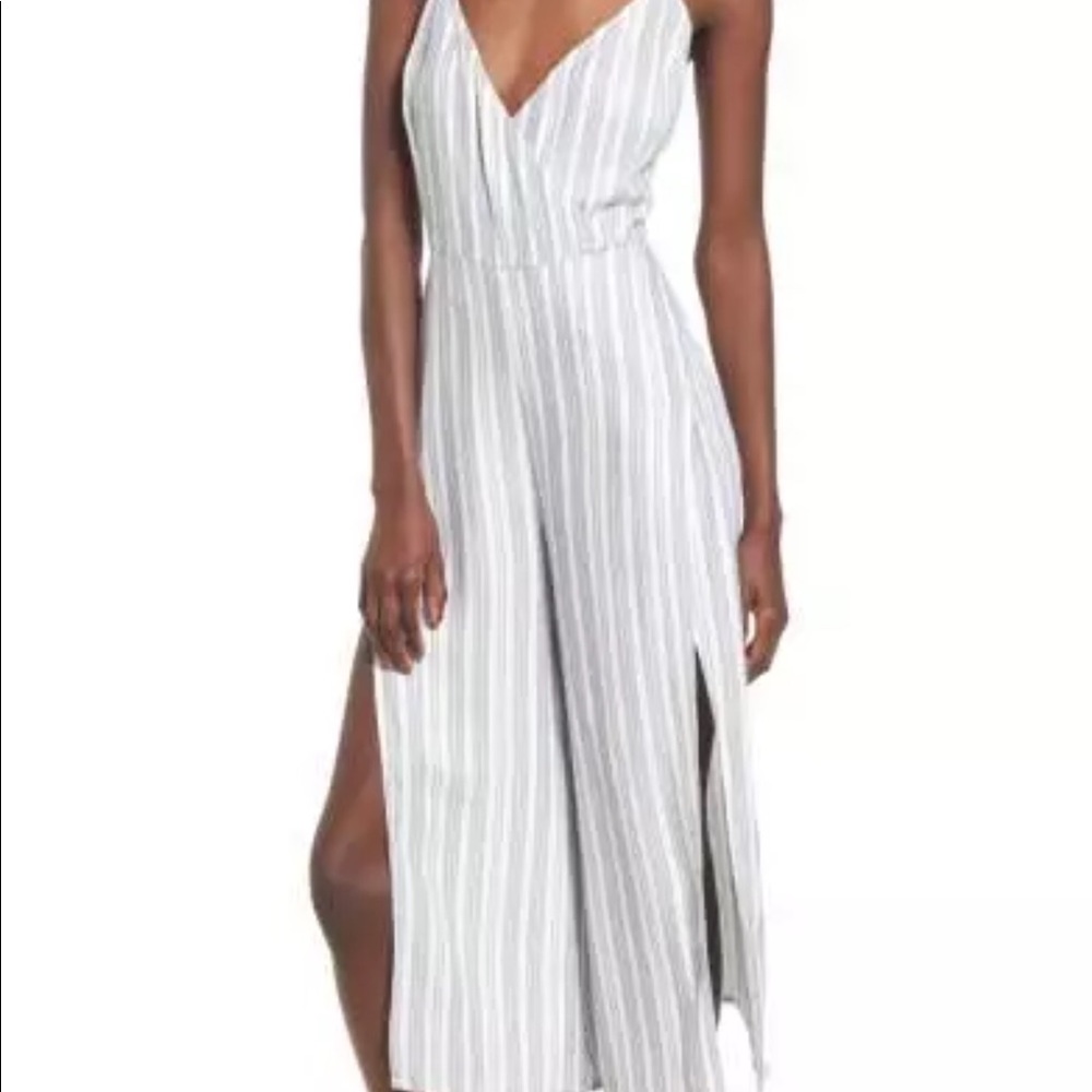 🎈SOLD 🎈Love Fire Stripe Blue jumpsuit